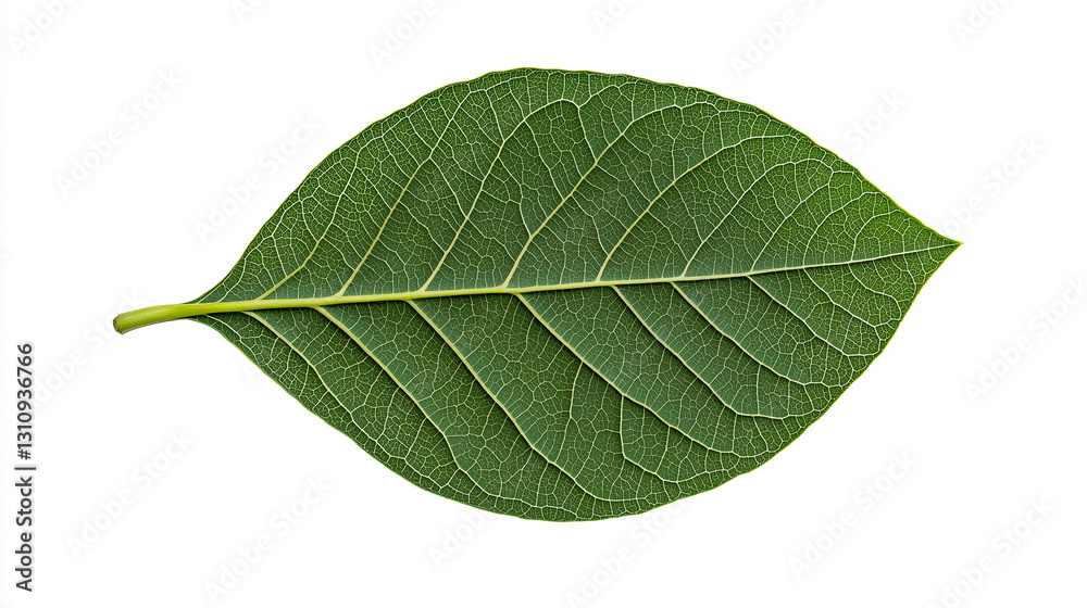 Poster vibrant green leaf with visible veins symbolizing nature intricate design