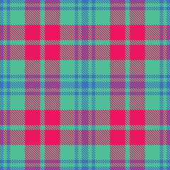 Neon Aqua Green and Metallic Clear Blue Seamless Tartan Fabric Design