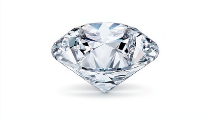 Sparkling Round Cut Diamond on White Background for Jewelry Display