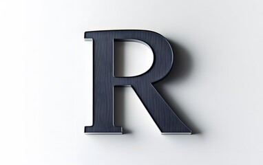 70. Letter R in a simple modern font centered on white