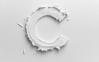 81. Letter C floating in the center of a pure white background