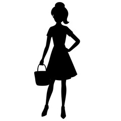silhouette of a woman with handbag