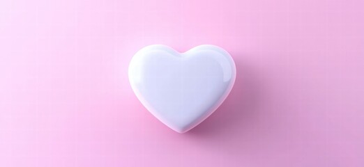 Fototapeta premium A white heart is on a pink background