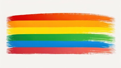 Fototapeta premium a vibrant, hand-painted rainbow flag, representing diversity, inclusion, and LGBTQ+ pride