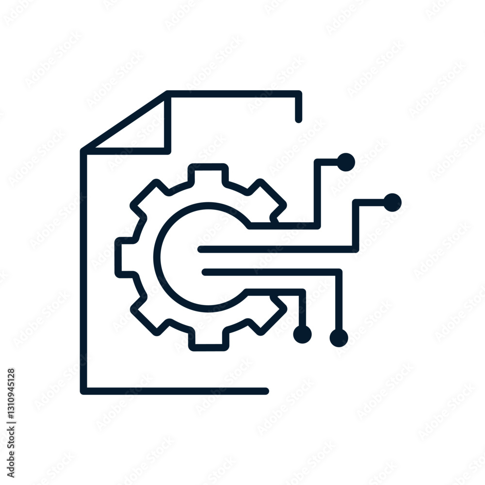 Poster document, spine, circles, lines. the concept is a multifunctional technology for processing, structu