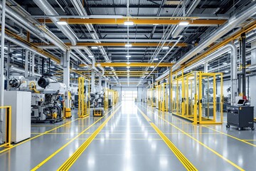Fototapeta premium Modern Industrial Factory with Machinery and Equipment.