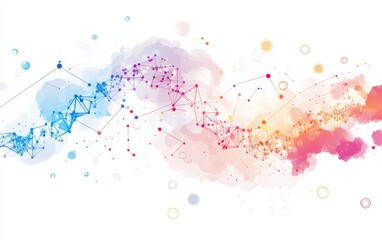Fototapeta premium Abstract network graphic design, colorful shapes, digital art