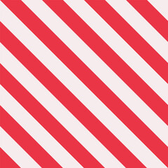 Vector flat illustration with striped pattern which attracts attention and looks festive and chic. Bright background have diagonal red and white lines (stripes). Minimalistic clipart collection