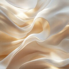 Obraz premium Elegant cream silk fabric flowing softly.