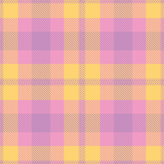 Bright Lavender Pink Seamless Tartan with Cool Wheat accents Fabric Design