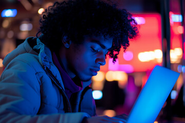 Focused Youth in Vibrant Light