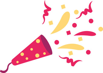 Festive Party Horn with Confetti, Inspiration Design, Vector, Illustration, Object, Template