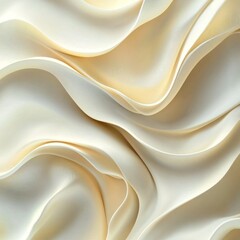 Obraz premium Elegant creamy silk fabric with soft waves and folds.