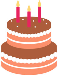 Illustration of a Birthday Cake with Candles, Inspiration Design, Vector, Illustration, Object, Template