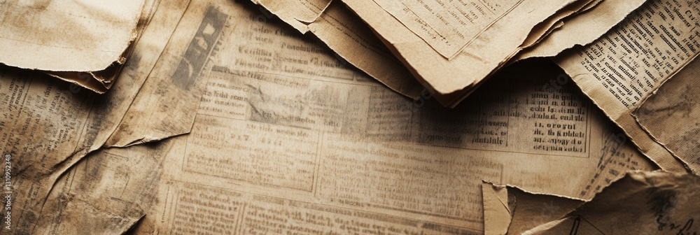 Poster vintage paper art background mimicking aged newspapers with textured layers and historical political
