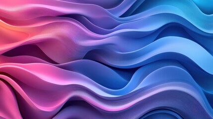 Obraz premium Vibrant Abstract Waves in Cool Tones of Blue and Pink Evoking a Sense of Motion and Fluidity