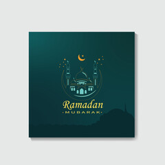 modern design template for ramadan mubarak social media post
