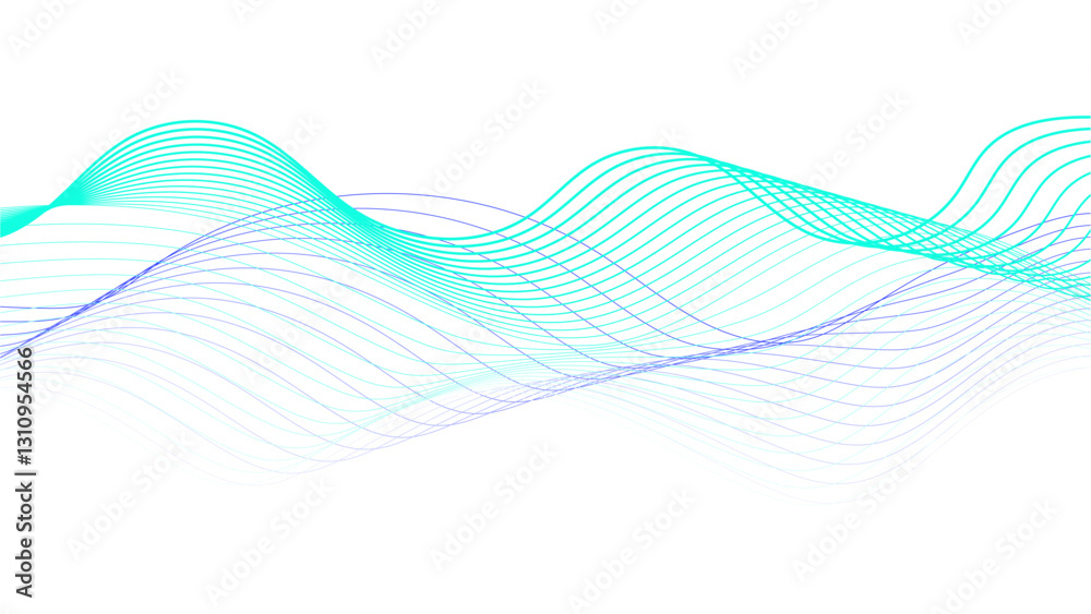 Wall mural abstract colorful wave lines flowing isolated background for design elements