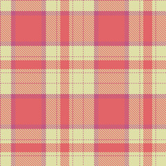 Soft Muted Pink and Pale Beige Seamless Tartan Fabric Design