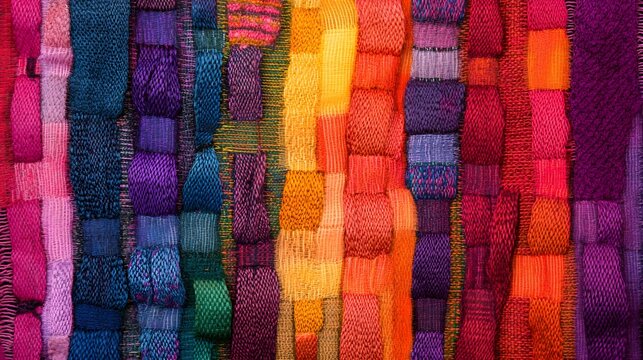 Chromatic Tapestry: A mesmerizing weave of vibrant colored threads intertwines to create a tapestry of textures and hues, offering a spectrum of artistic expression.