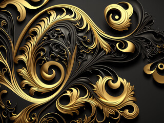 Generated Image Abstract Pattern Gold Background. Luxury Gold Background