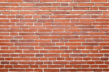 Fototapeta premium Red brick wall texture with white mortar.