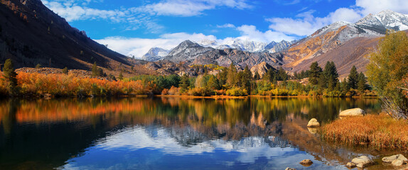 Autumn landscape near Sabrina lake, Bishop California