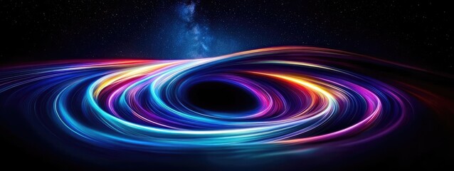 Obraz premium Aurora borealis northern lights concept. Vibrant abstract swirls of colorful light against a dark background.