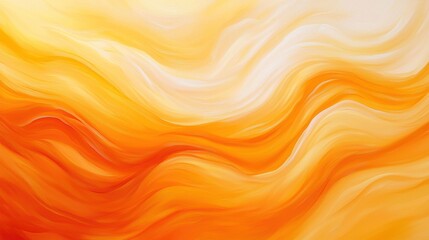 Fototapeta premium Abstract Orange and Yellow Wave Painting: A Serene Visual Symphony