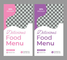  Delicious food menu instagram and facebook story template
