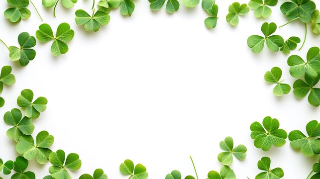 St Patrick day background, clover set	
