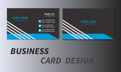 Fototapeta premium modern business card template. Corporate Business card . White, black and sky color shape. Vector Illustration.