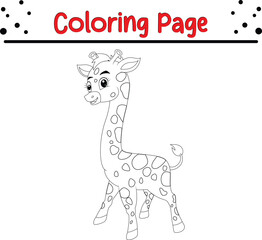 Baby Giraffe Coloring Page for kids