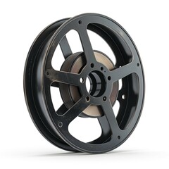 Obraz premium An intricate black and bronze alloy wheel showcasing modern design and craftsmanship.