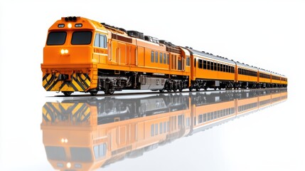 Vehicle train transportation locomotive Over white Studio Background.