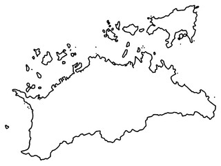 少しゆるい白い香川県地図 四国 西日本