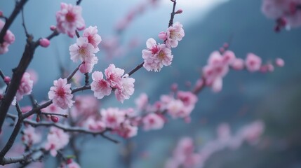 Pink Blossom Serenity: A Breathtaking Springtime Scene