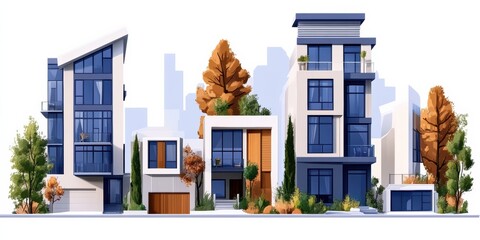 Modern building developments highlighting upward growth in urban architecture Generative AI