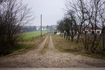 Landscapes of the Serbian countryside during winter