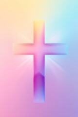 A vibrant, artistic representation of a cross in pastel colors.