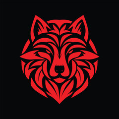 Wolf head logo.vector illustration on black background