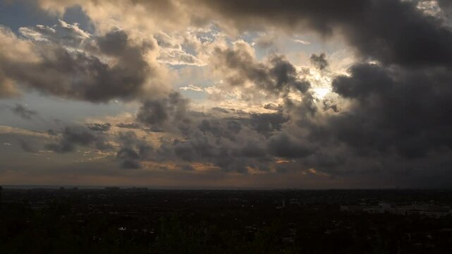 Timelapse of Clouds over Los Angeles Seen from Baldwin Hills
