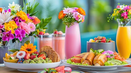 Beautifully Arranged Suhoor Table With Traditional Foods and Colorful Beverages Awaiting a Joyful Ramadan Fast