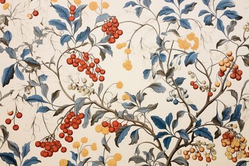 Vintage floral seamless pattern with flowers and leaves for wallpaper or textile design