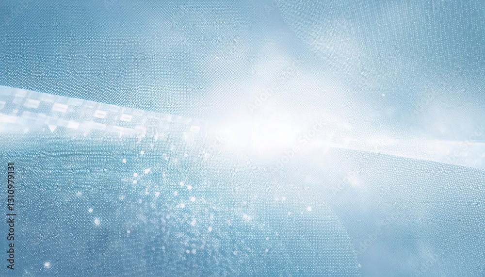Aufkleber futuristic digital blue background with abstract light streaks, glowing pixel pattern, and soft boke
