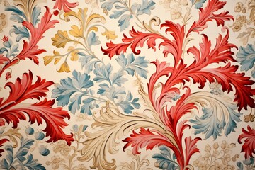 Vintage floral seamless pattern with flowers and leaves for wallpaper or textile design