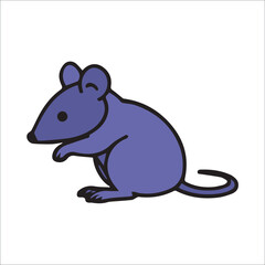 Fototapeta premium Cute Cartoon Illustration of a Purple Mouse