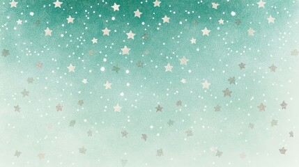 Small stars and dots floating across a gradient background