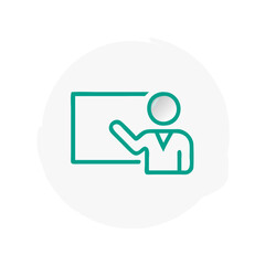 Minimalist teacher icon with white background