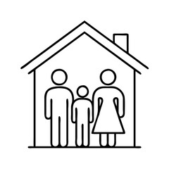 Family inside a house icon